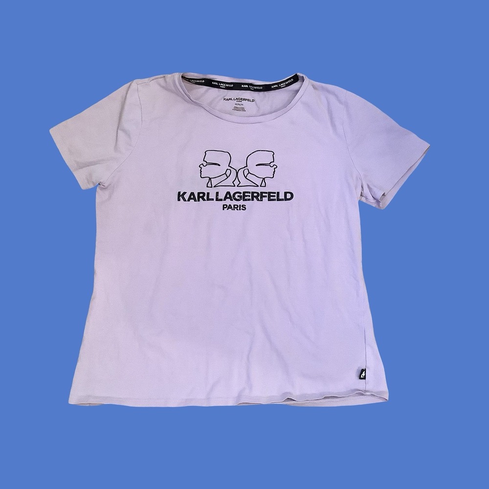 Womens Karl Lagerfeld Lavender Paris Tee Sz M